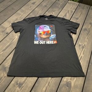 Nike Men's XL Black Sloth Graphic T Shirt "We Out Here" Short Sleeve Tee